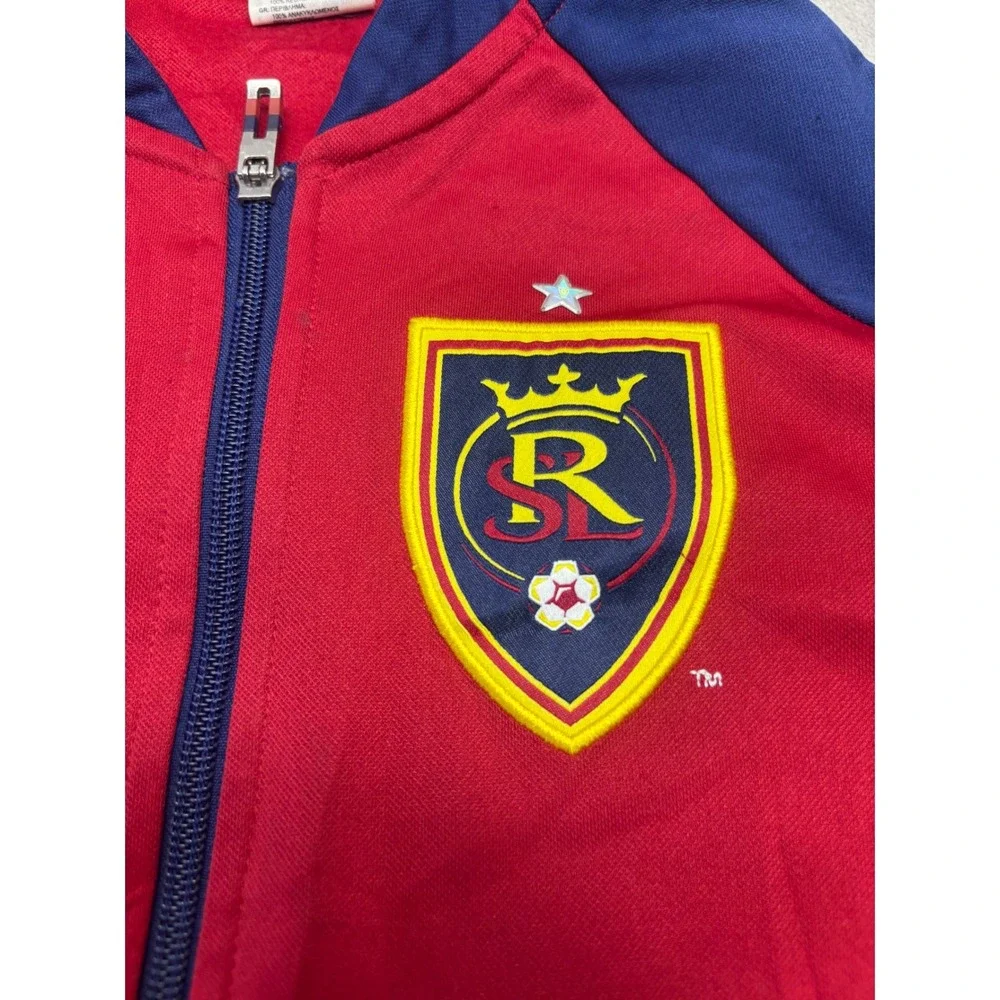 Adidas Real Salt Lake MLS Track Jacket Red Navy Blue Full Zip Mens Small
